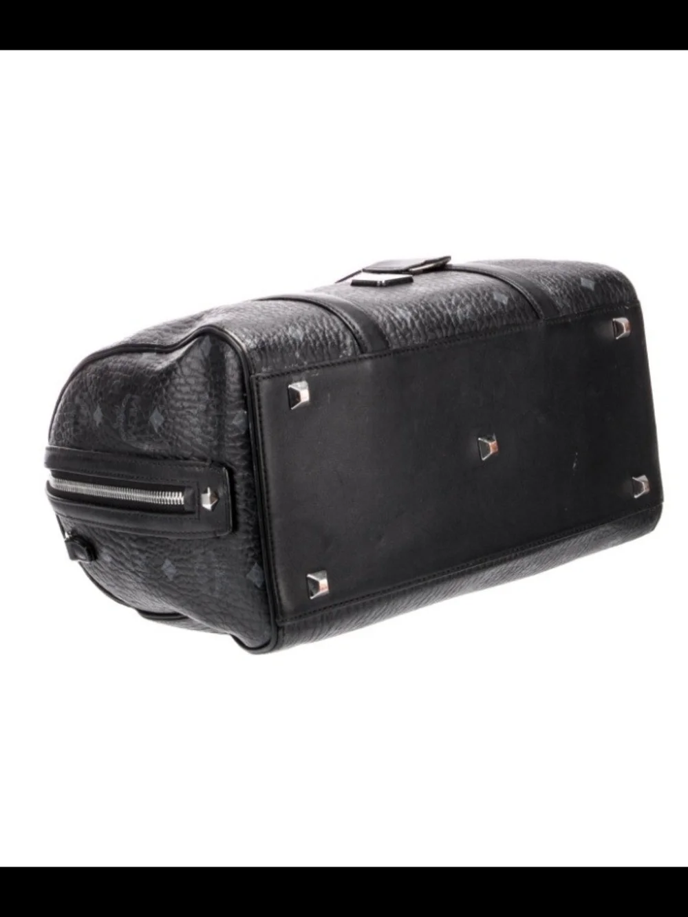 MCM Black Visetos Monogram Duffel Bag